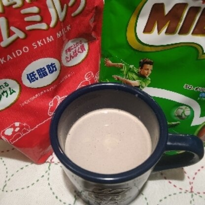 牛乳にミロとスキムミルク！栄養ばっちりですね。しかも美味しい(*^^*)レシピありがとうございました。